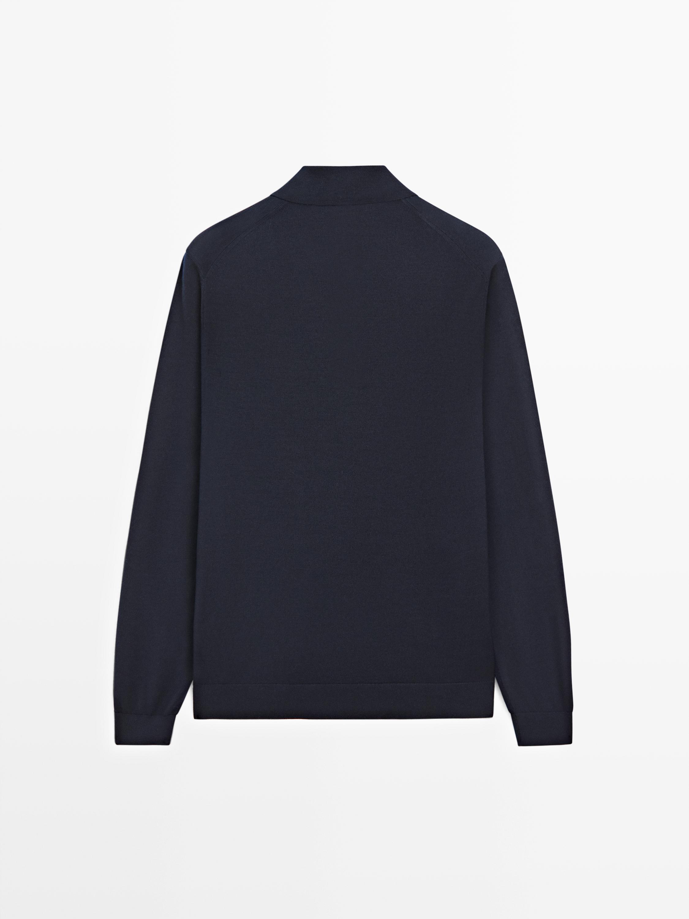 Pull en maille à col polo 100 % laine